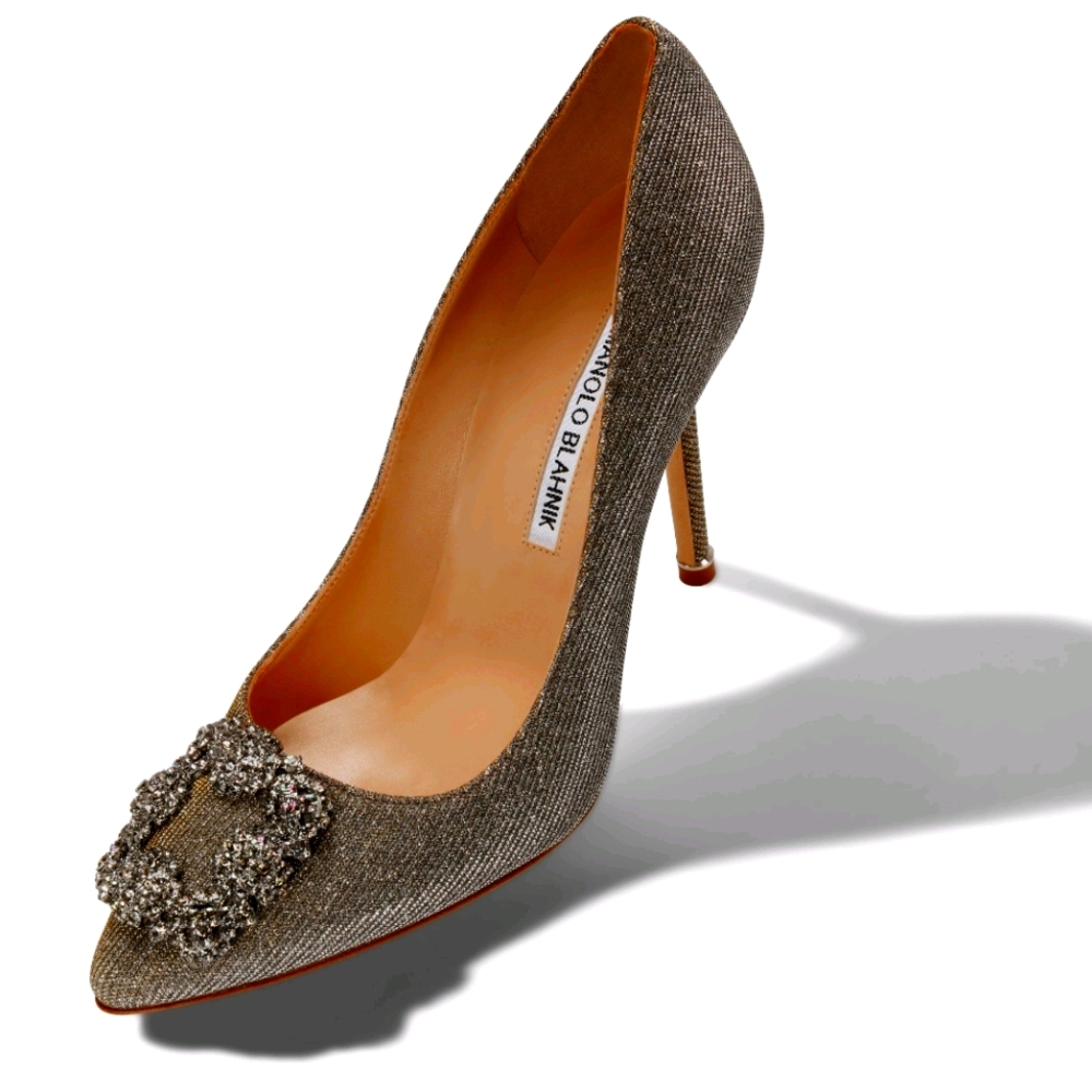 Manolo Blahnik Hangisi Glitter Pumps